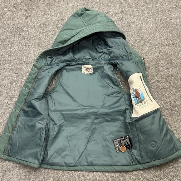 Burton Vest Girls Medium Green White Geneva DRYRIDE Hooded Snowboard Insulated - Picture 4 of 11